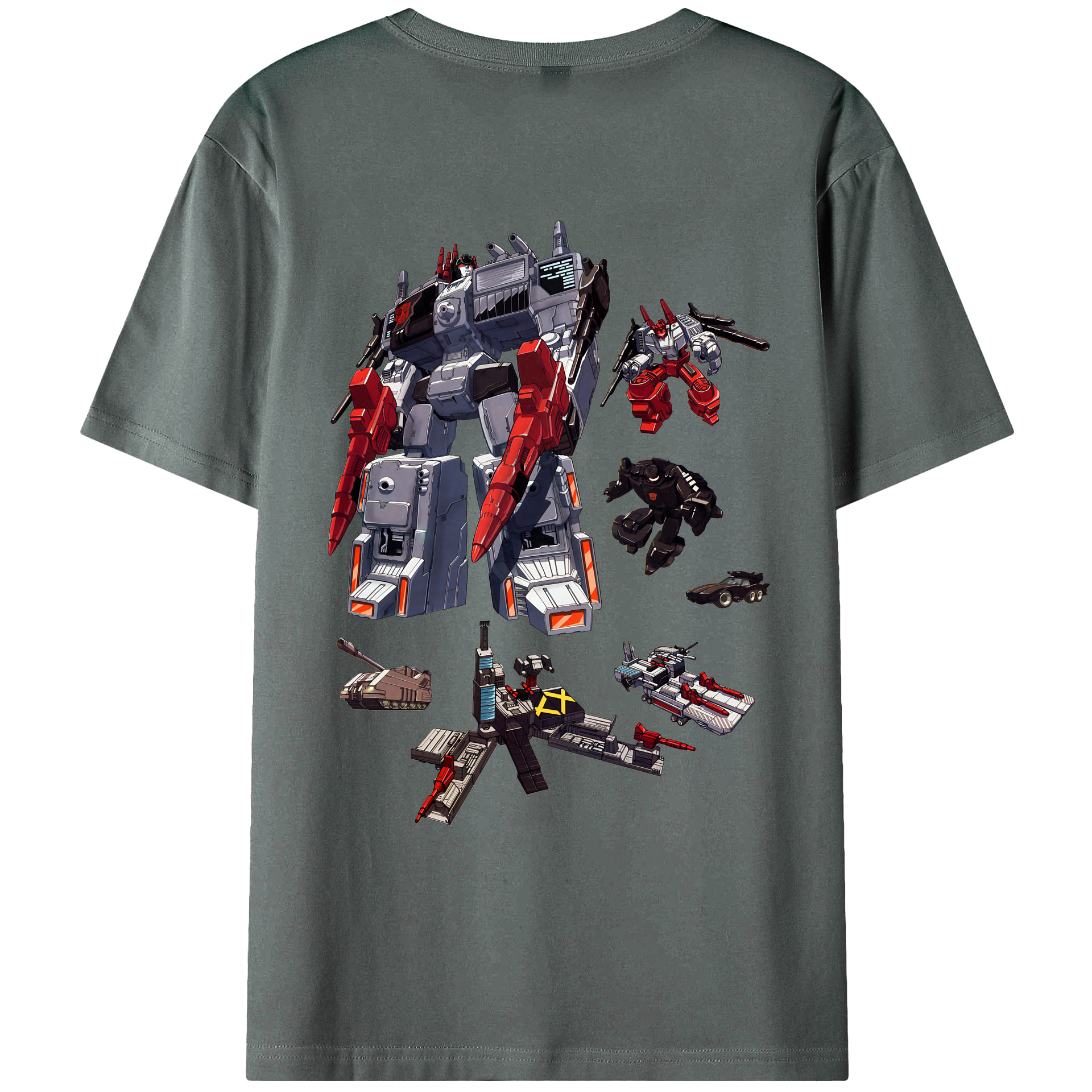 （画像用） Transformers トランスフォーマー 綿100％ メンズ半袖Tシャツ（バックプリント） 通気性